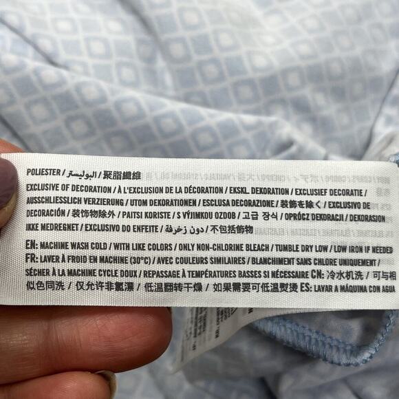 Hollister Y2k Babydoll Mini Dress Blue Print Size Medium Stretch Coquette - Picture 8 of 11